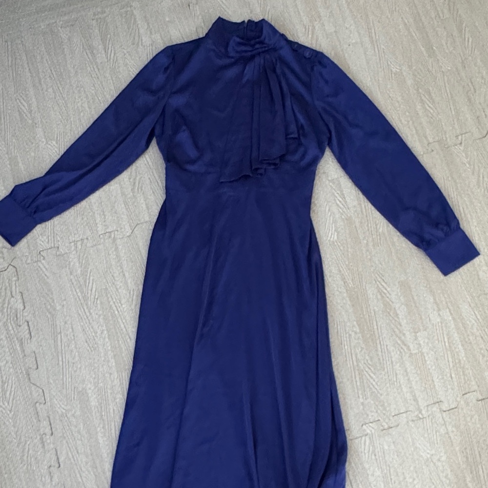 Alexia Admor Navy High-Neck Long Sleeve Maxi Dress